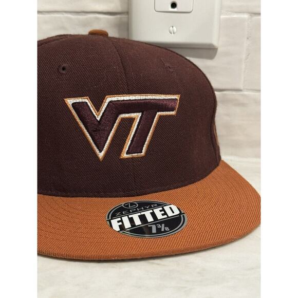NCAA Virginia Tech HOKIES Authentic NWT FITTED 7 3/8 Hat BY ZEPHYR Wool - Picture 7 of 7
